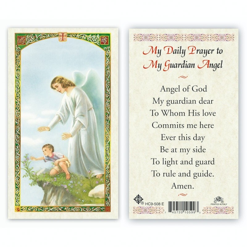 My Daily Prayer to My Guardian Angel (boy) - Paperstock Holy Card 508ENL