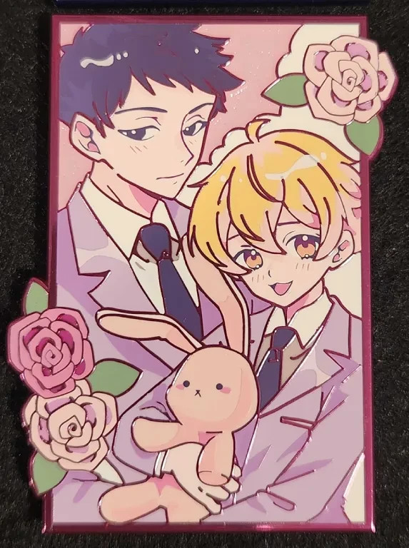 ohshc ouran highschool host club Honey and mori enamel pin Pink Chrom