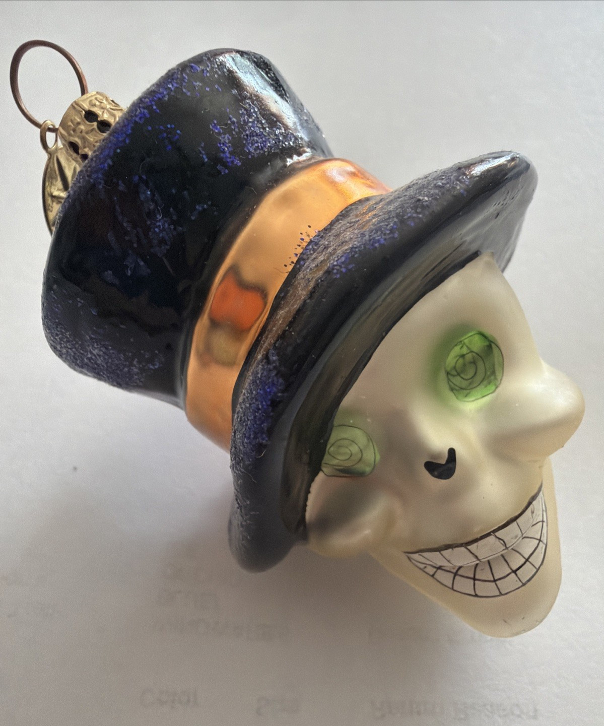 VTG Christopher Radko The Eyes Have It Scull Top Hat Halloween Ornament