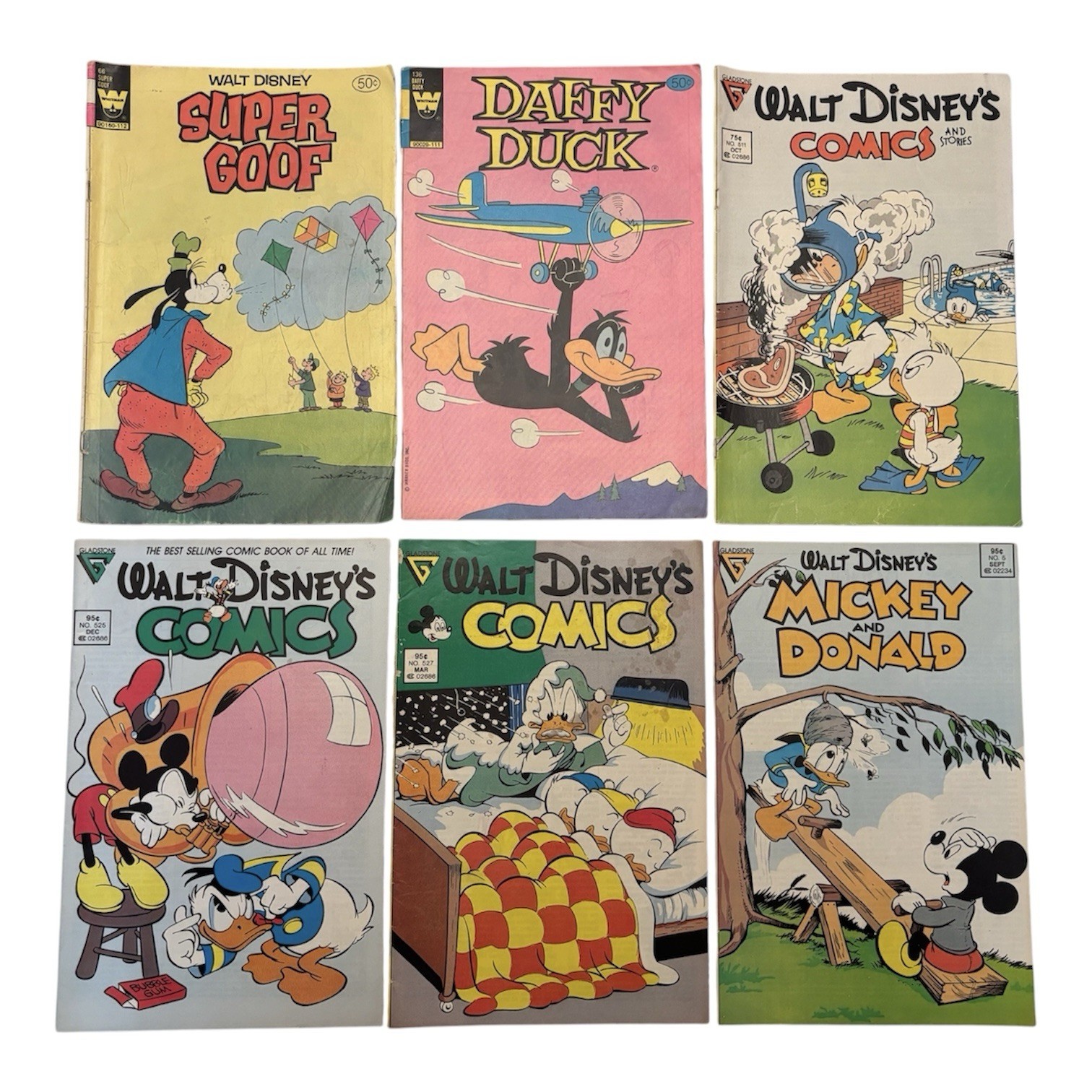 Vintage 1980-88 Walt Disney, Super Goof Comics Mixed Lot/6 Whitman & Gladstone