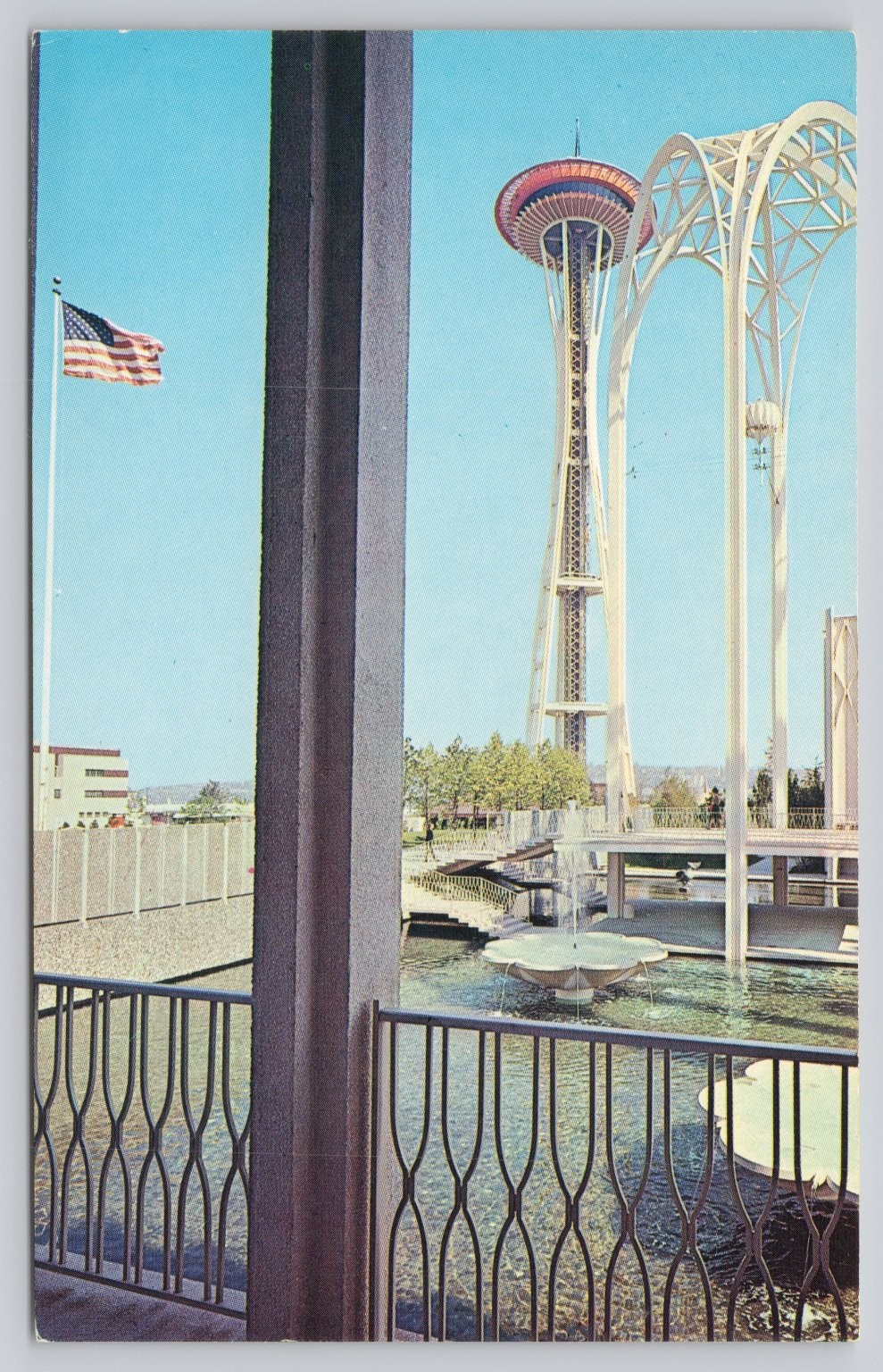 Seattle Space Needle Postcard 1962 World's Fair Plastichrome Kyle S. Smith