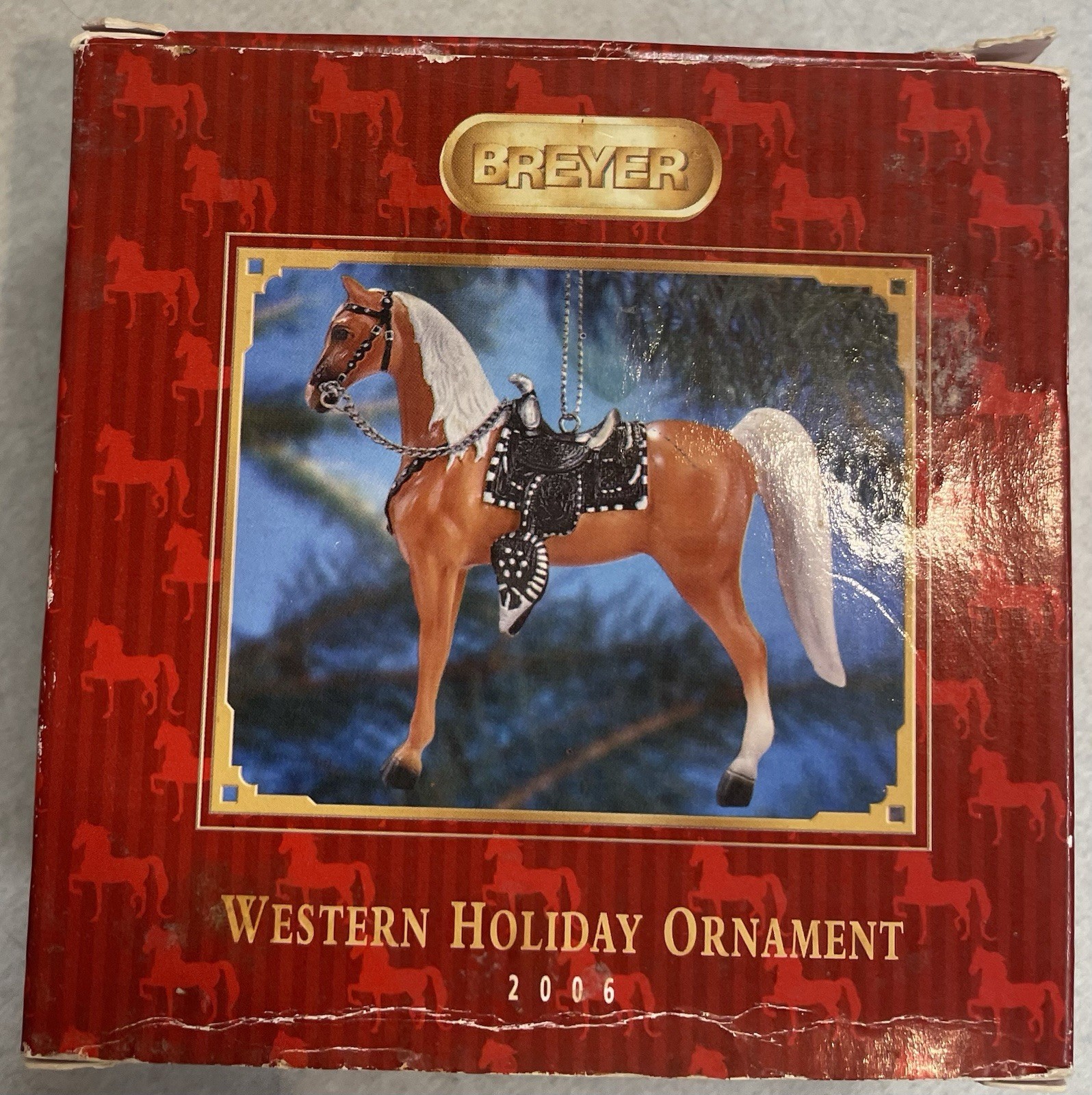 Vtg 2006 BREYER Western Holiday Arabian Horse ORNAMENT 700616 Christmas 3.75x3.5