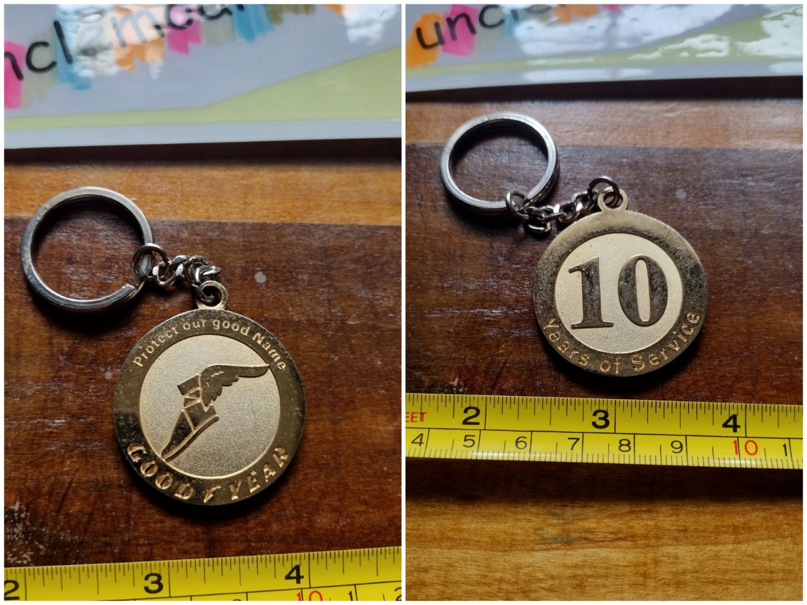 Vintage GOODYEAR TIRE & Rubber Co.  Employee 10 Years of service KEY CHAIN 
