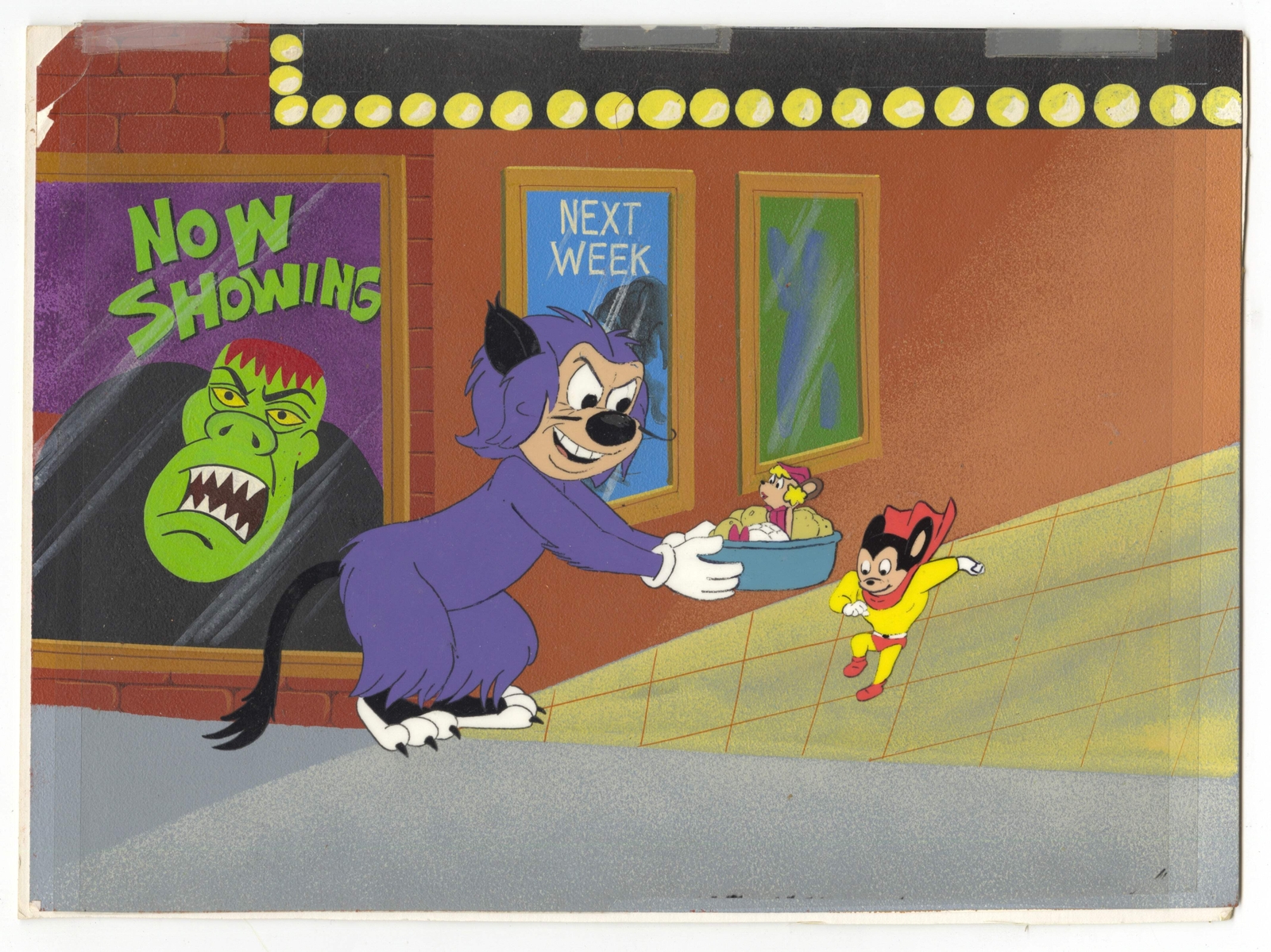 Vintage Mighty Mouse Animation Cel - 1979 Sweet Sue