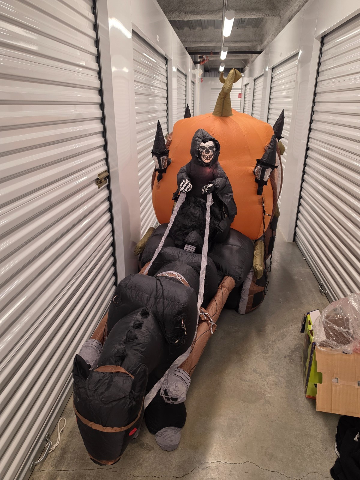 2008 Gemmy 10ft Carriage Pumpkin Hearse Reaper Halloween Inflatable Air Blown