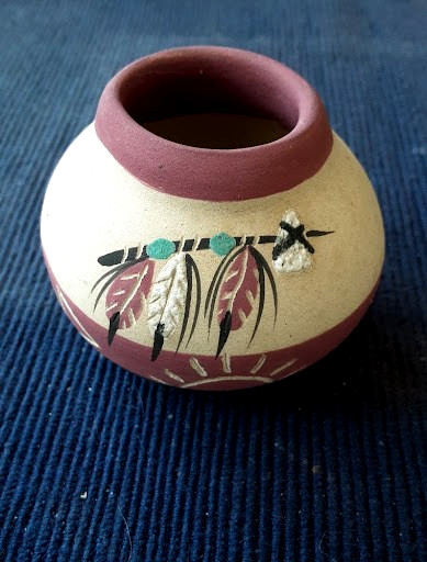 : Vintage Betty Selby Pottery Southwestern Sgraffito Etched Miniature Seed Pot