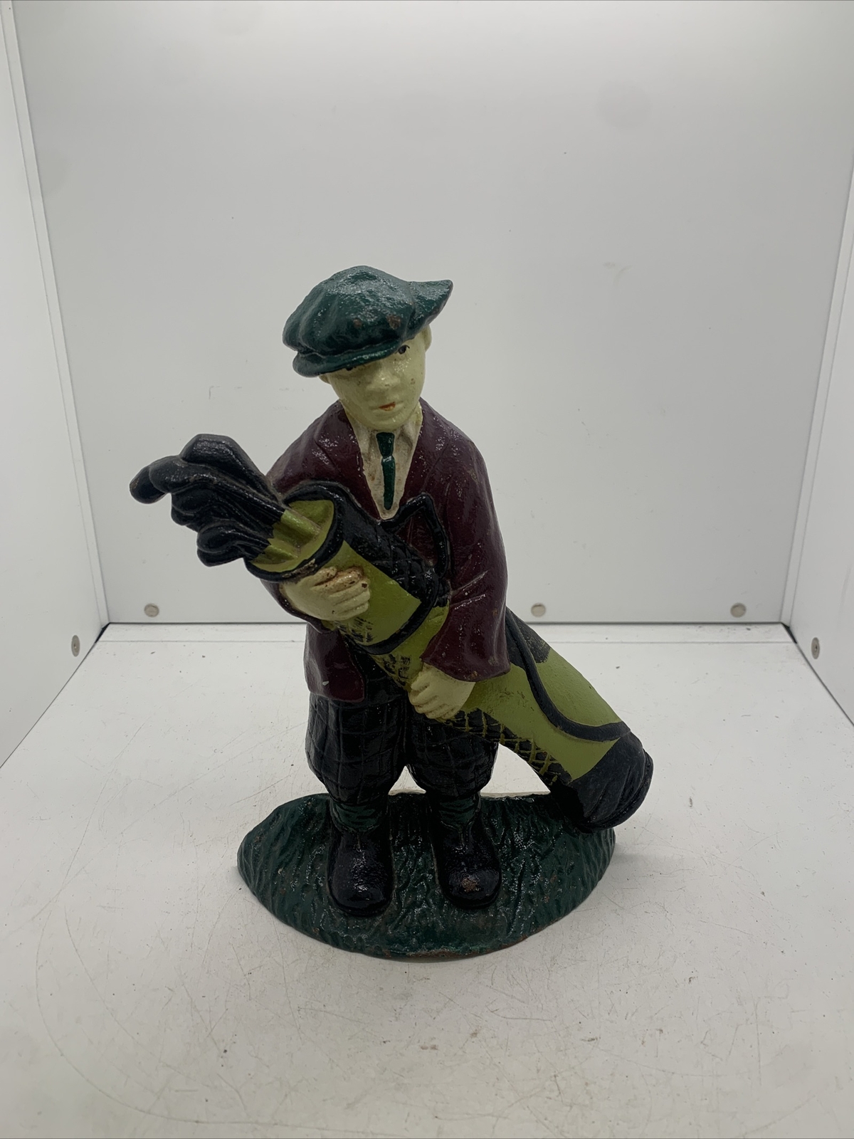 Cast Iron Doorstop Golfer 