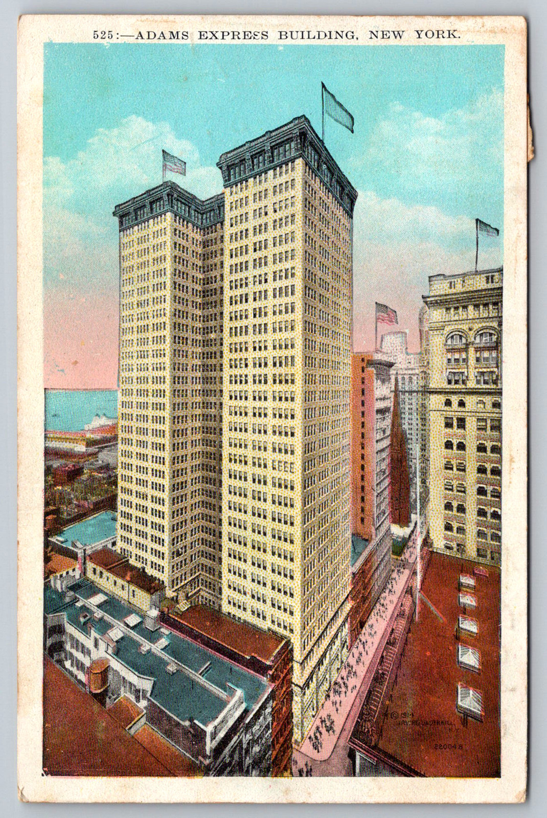 c1920s Adams Express Building New York Manhattan Post Card Co Antique Postcard