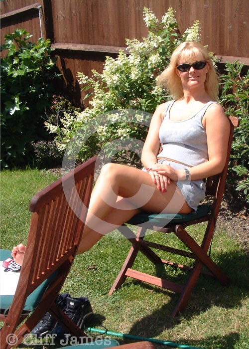 Photo of a Sexy Woman Sam Johnson in  Blue Top & Shorts 750-(PP 229)
