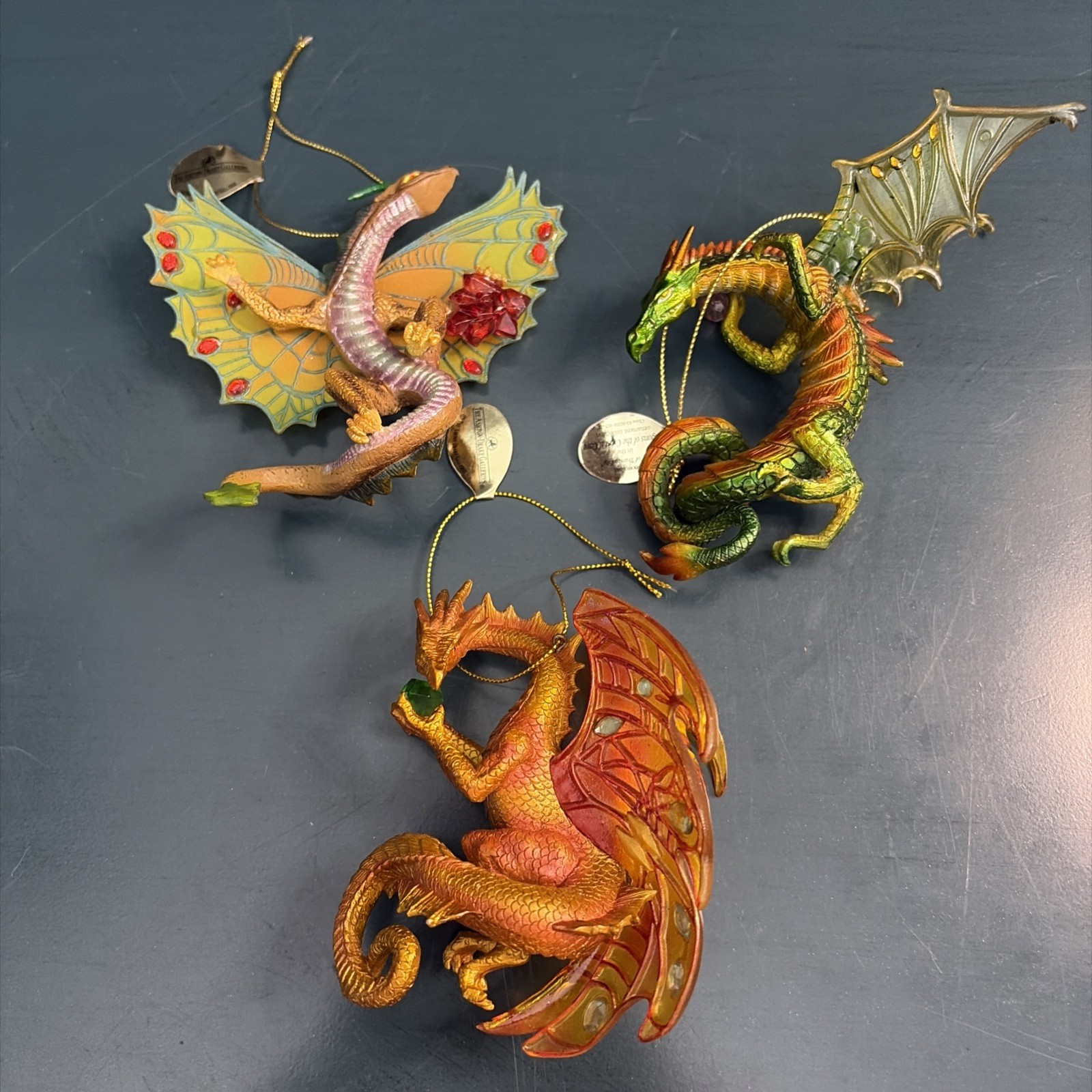 2006 Ashton Drake Galleries Set Of 3 Dragons of the Crystal Cave Ornaments 2006 Ashton Drake Galleries Set Of 3 Dragons of the Crystal Cave Ornaments