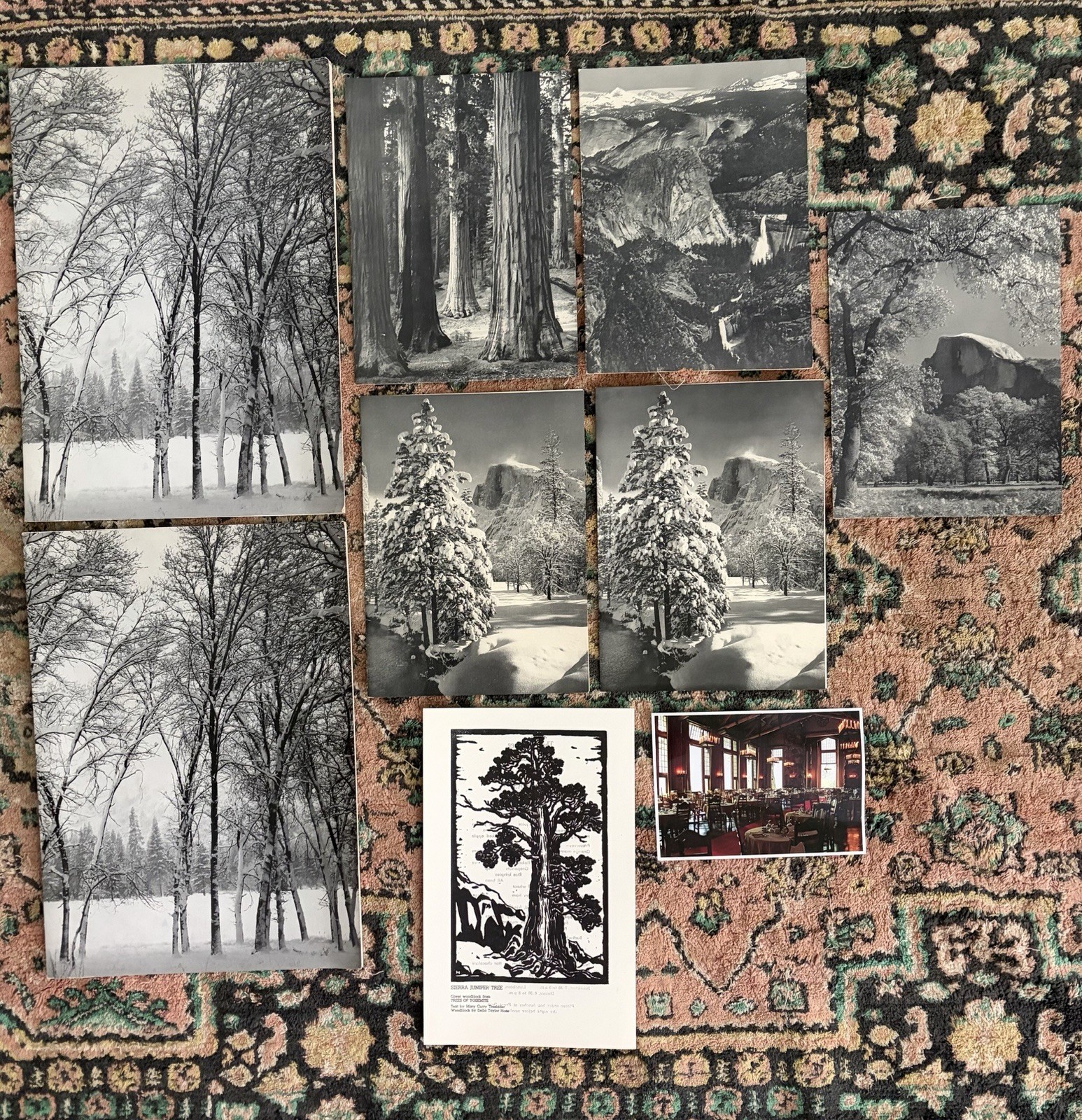 AHWAHNEE Hotel Yosemite Menus Lot (8) + Postcard 1960’s Vintage