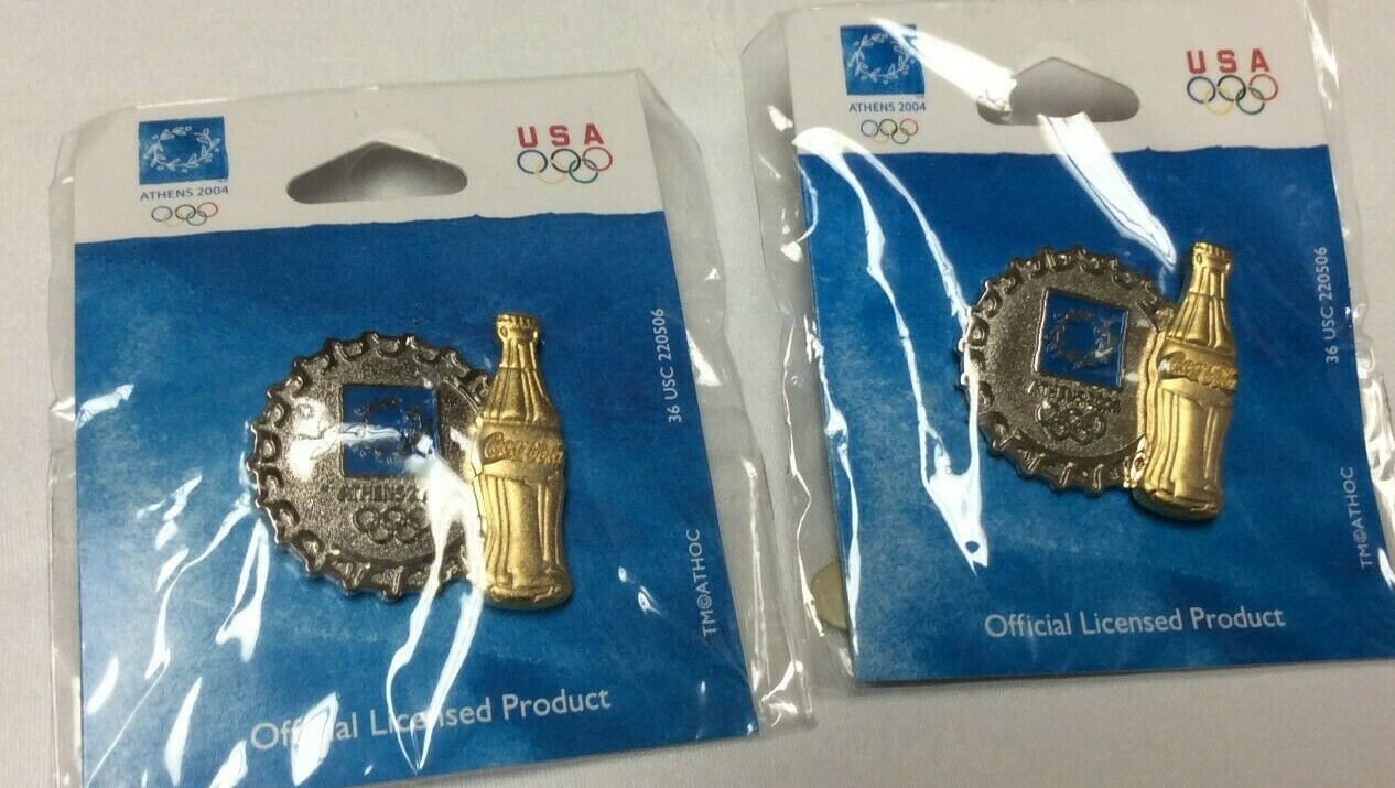 Collectible Athens 2004 Olympic Coca Cola pin, hat pin,lot of 2, brand new T1271 Collectible Athens 2004 Olympic Coca Cola pin, hat pin,lot of 2, brand new T1271