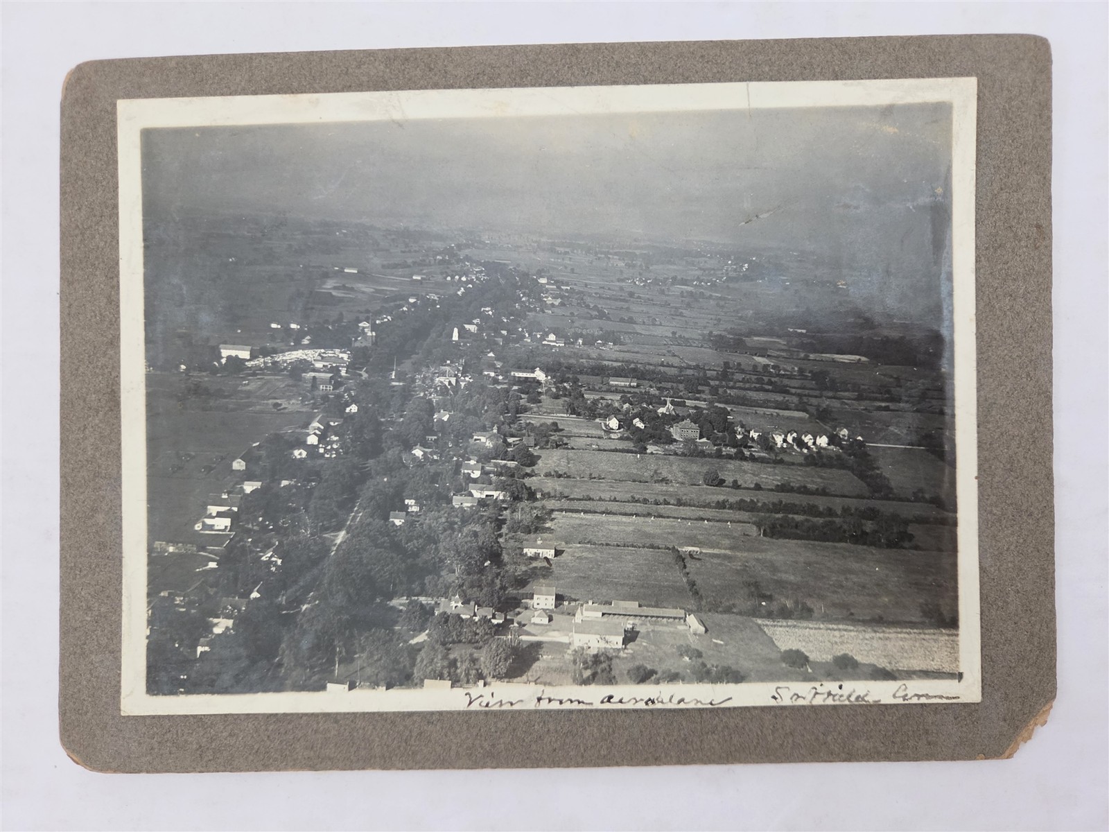 c1910 antique PHOTO view from airplane FAIRFIELD CT town landscape HARRY NORTON