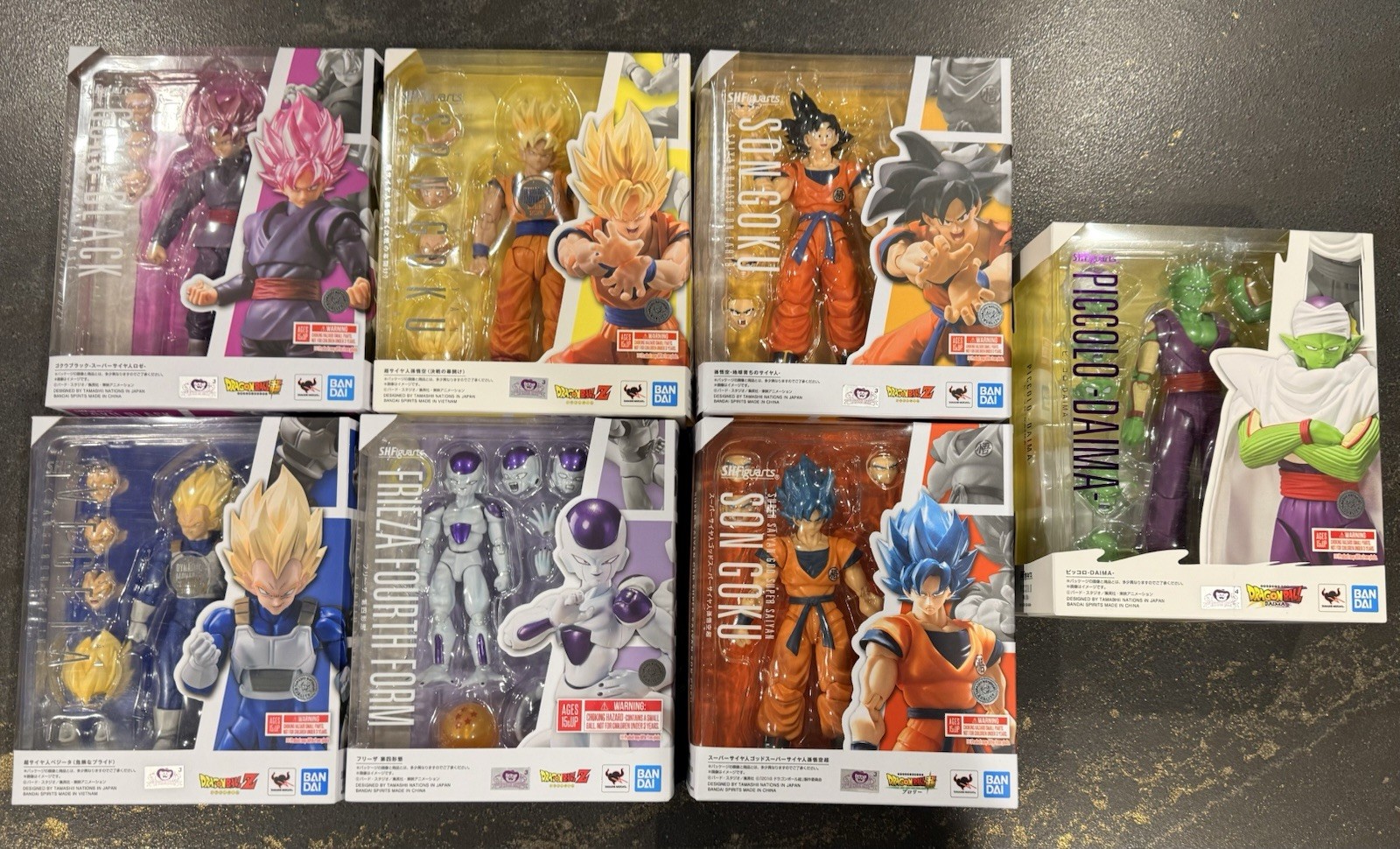 SH Figuarts Dragon Ball Z Bandai Lot Of 7 Goku Vegeta Frieza Piccolo