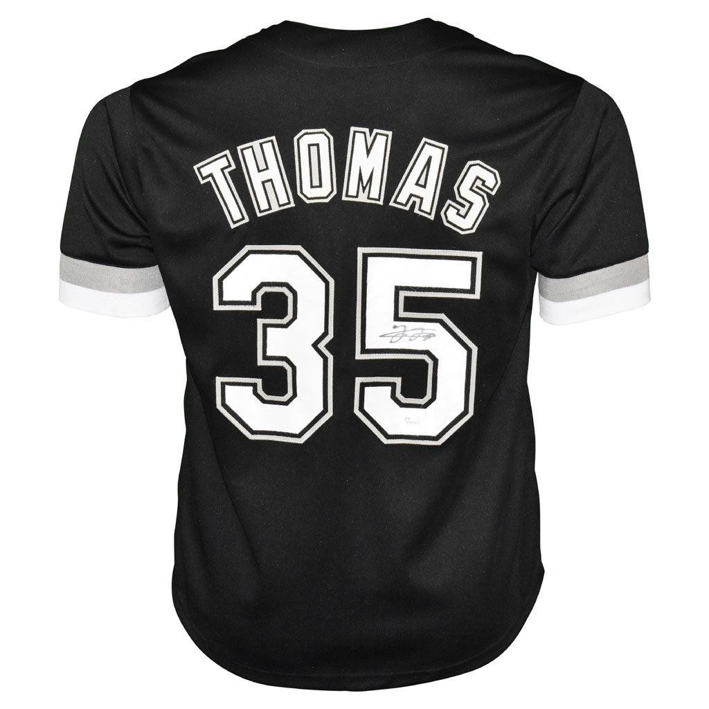 Frank Thomas Autographed Chicago (Black #35) Custom Jersey ? JSA