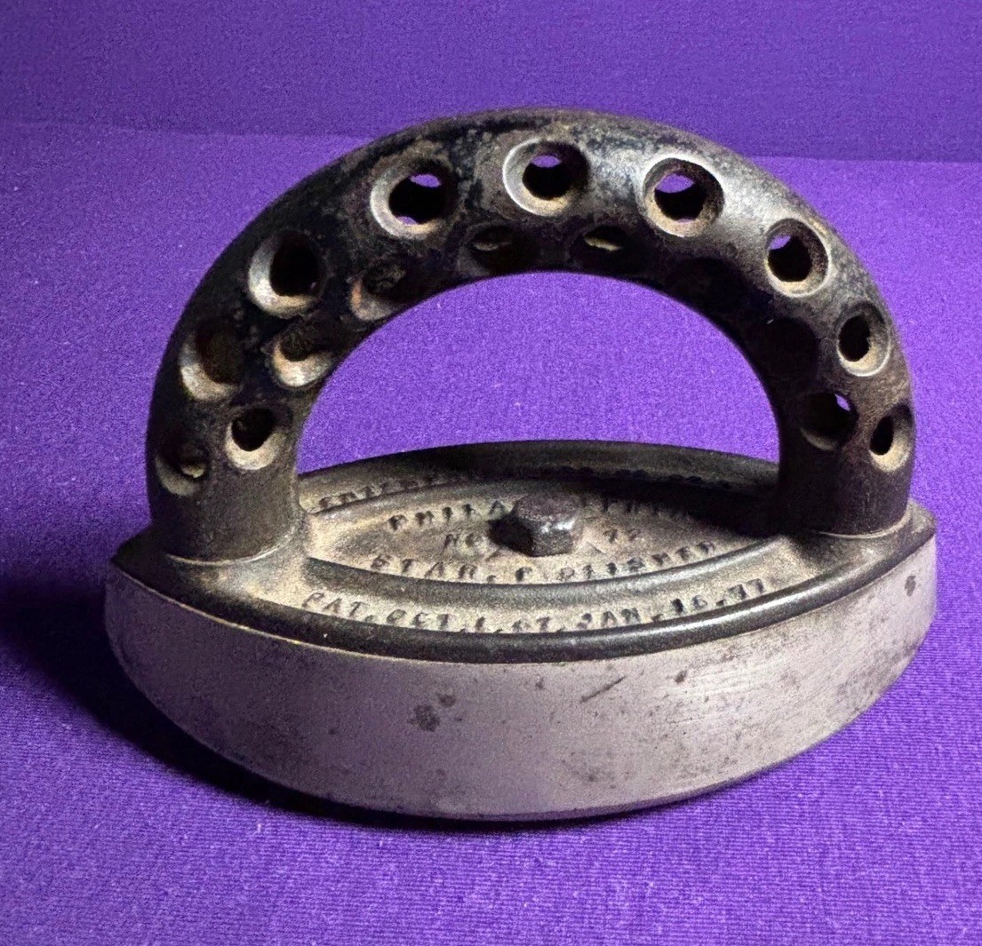 Antique Enterprise Mfg Co Star Polisher No. 77 Sad Iron 1877 Patent