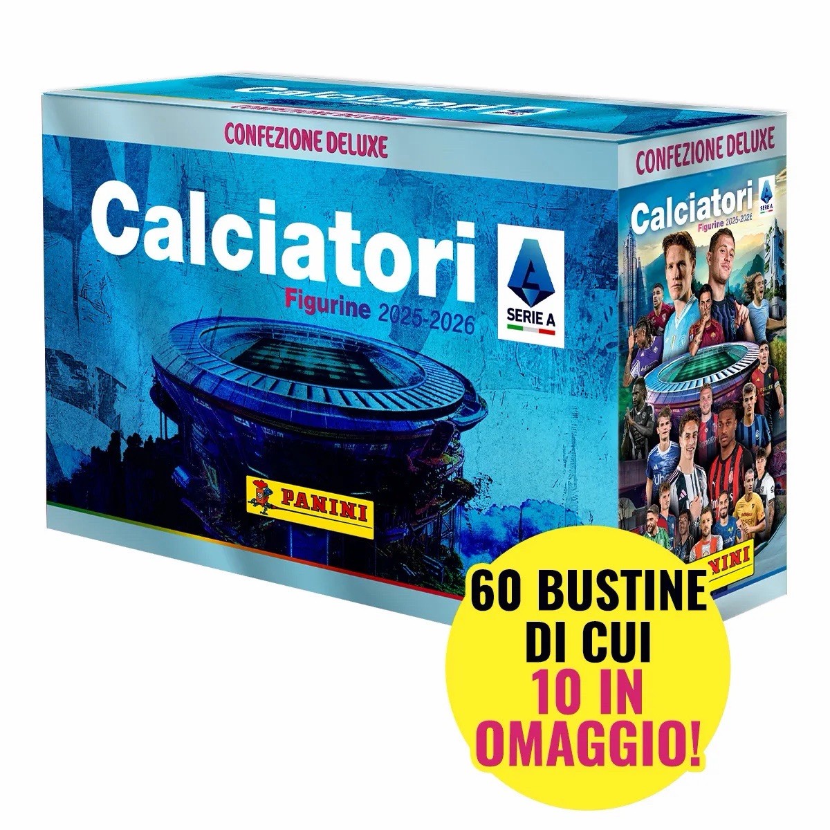 Calciatori Panini Sealed Box Confezione Deluxe Series A 25/26 X60 Packs Stickers 