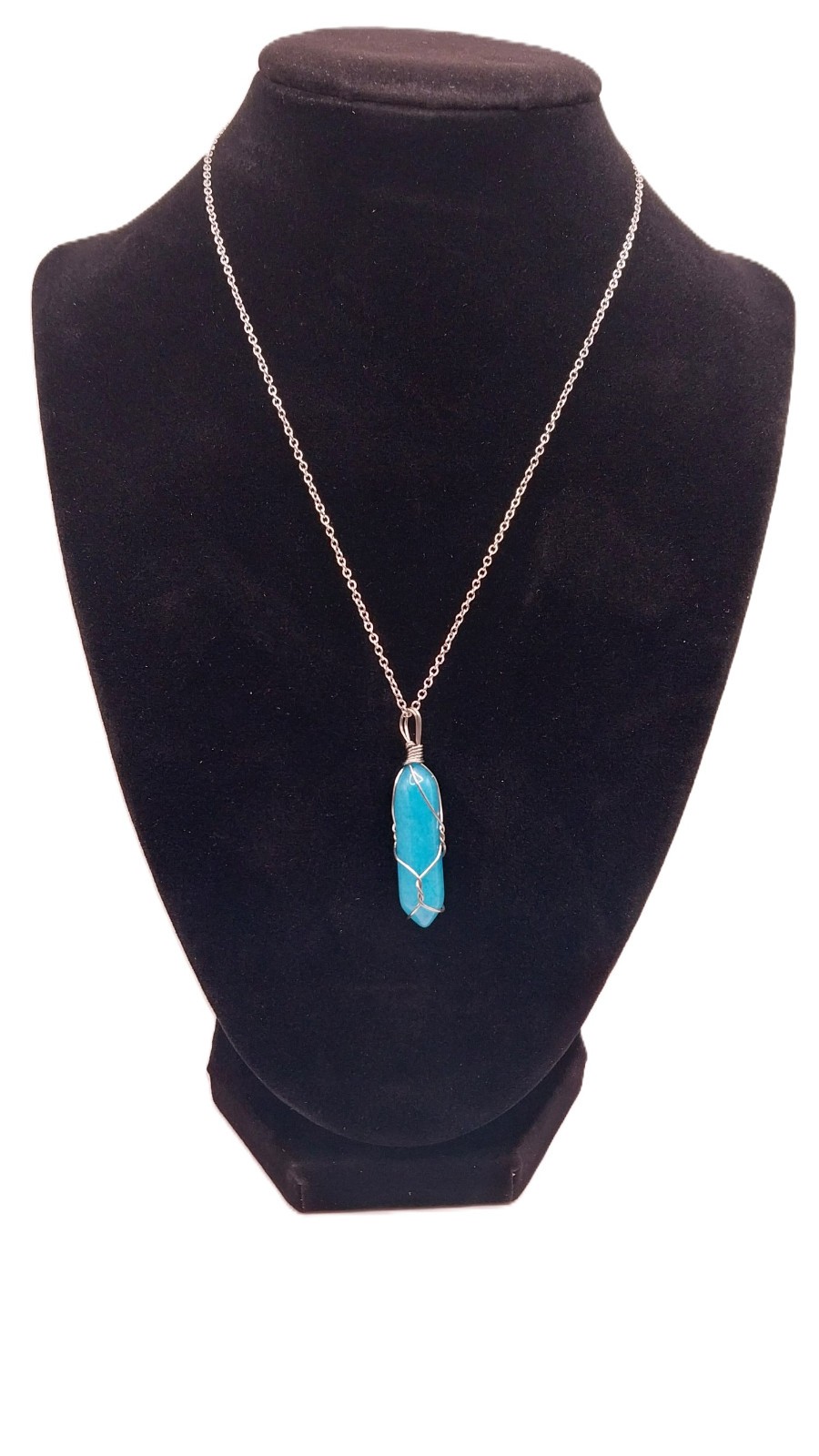 Handcrafted Wire Wrapped Natural Stone Chakra Healing Gemstone Pendant Handcrafted Wire Wrapped Natural Stone Chakra Healing Gemstone Pendant