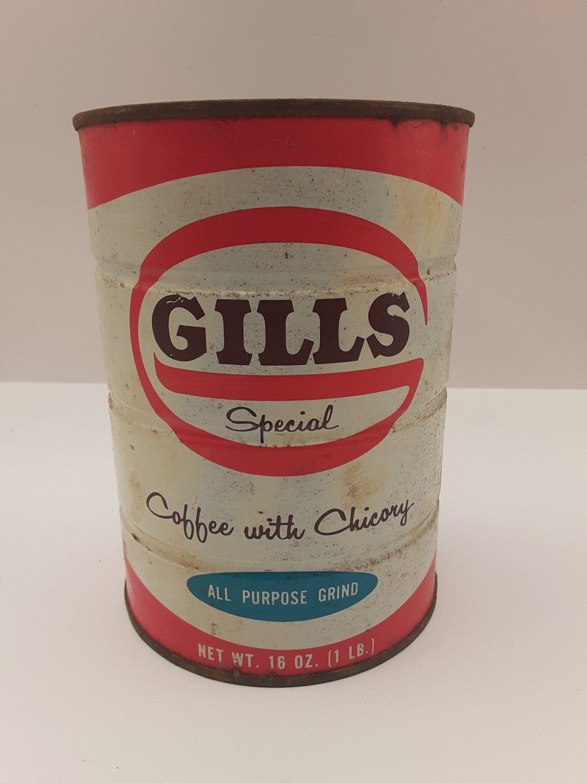 Vintage Gill’s Coffee Can Tin Norfolk VA Chicory 16 oz. James Gill Co Vintage Gill’s Coffee Can Tin Norfolk VA Chicory 16 oz. James Gill Co
