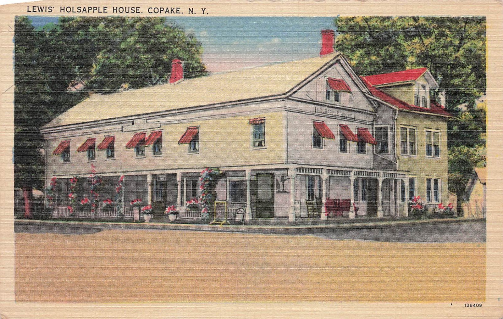Vintage Lewis Holsapple House Copake NY Hotel Inn Columbia County Postcard