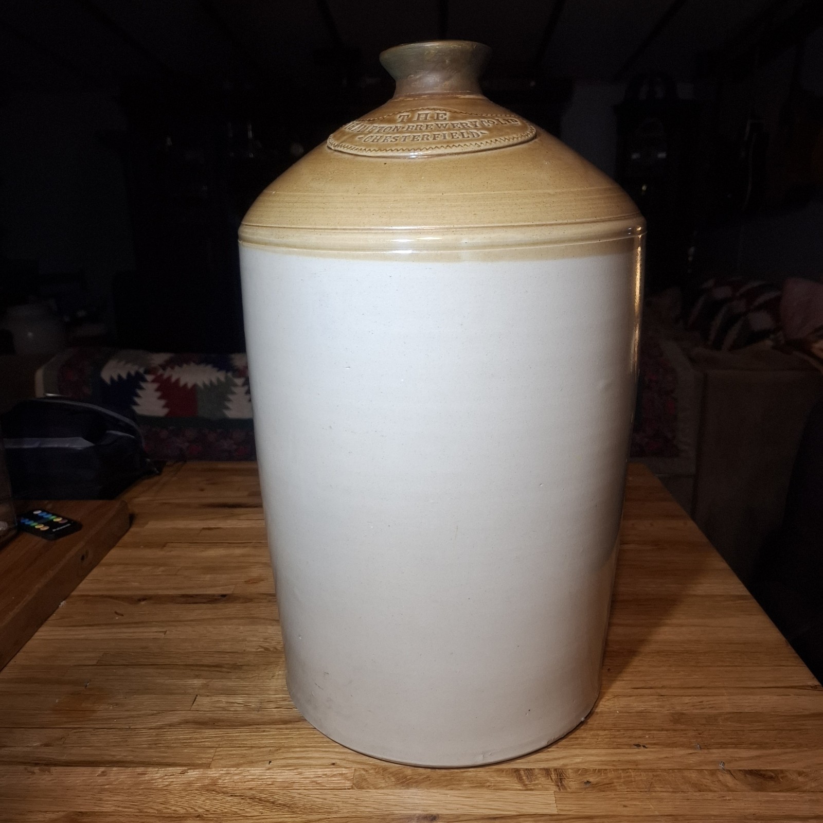 Antique The Brampton Brewery Beer Liquor Jug Chesterfield Breweriana Stoneware 