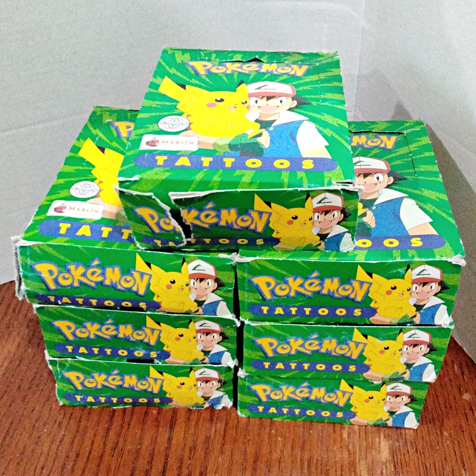 VINTAGE POKEMON MERLIN TOPPS TATOO BOOSTER BOX PSA  & CGC GRADEABLE 50PKS