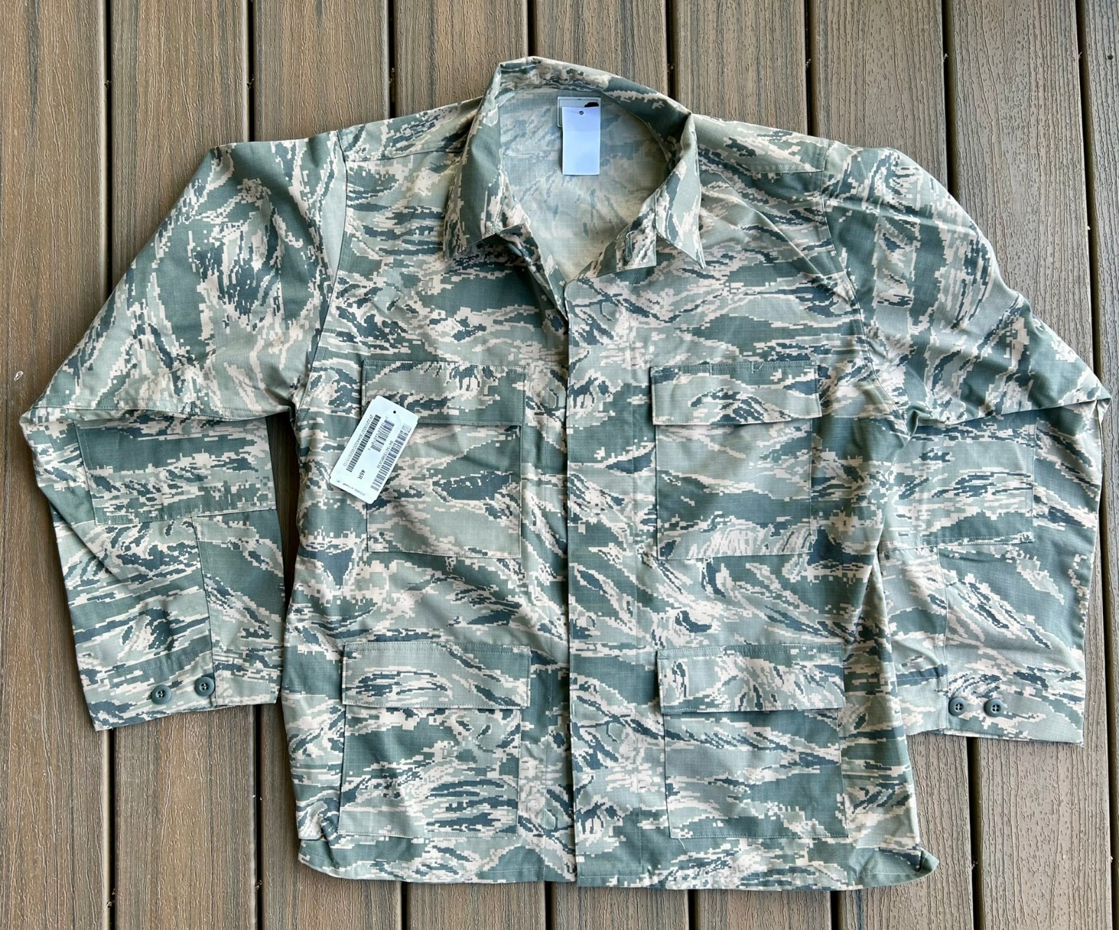 NWT USAF Air Force ABU Camo Shirt Men’s Size 46R Digital Tiger Stripe Jacket