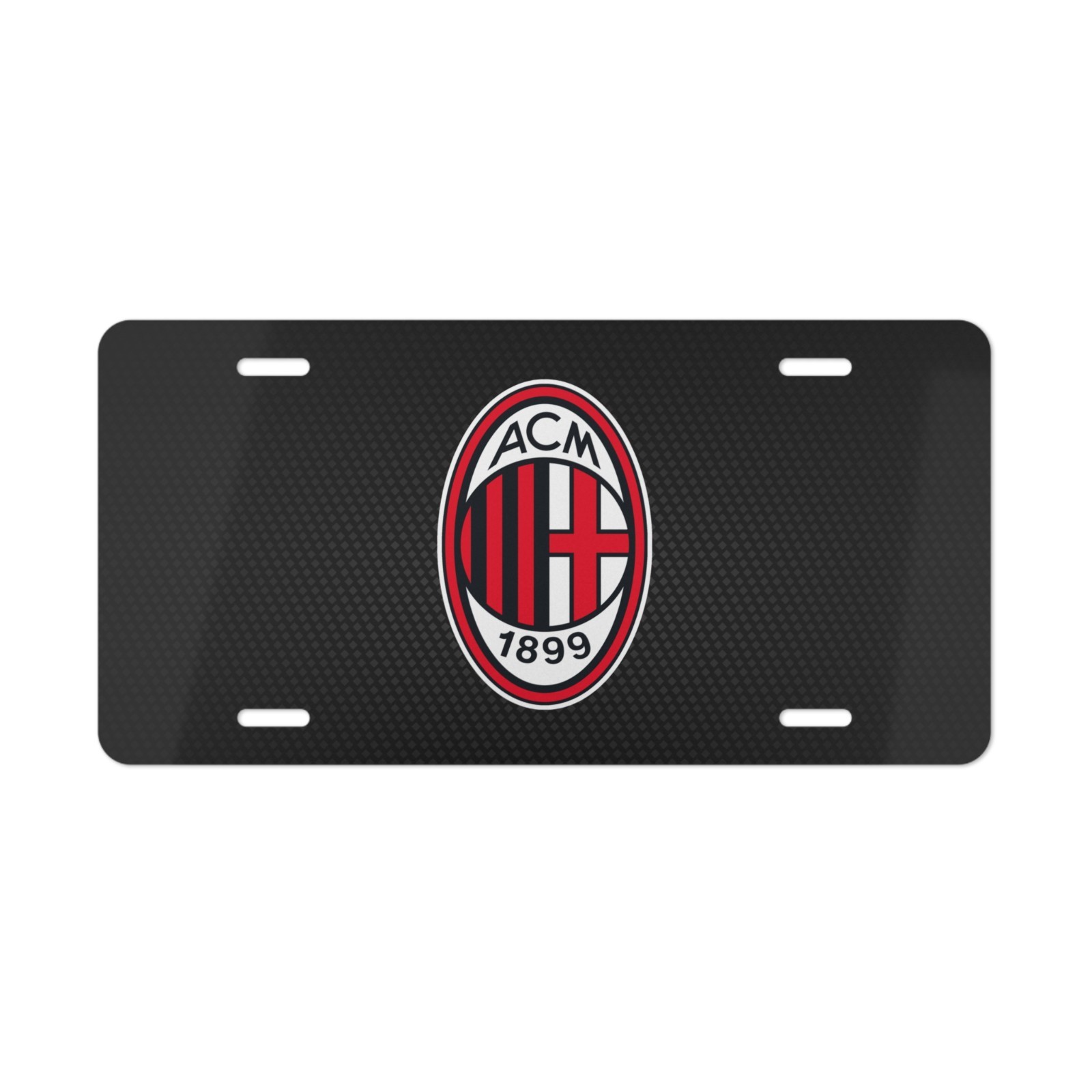 AC Milan, License Plate Car Tag Metal Aluminum (Carbon Fiber Simulation)