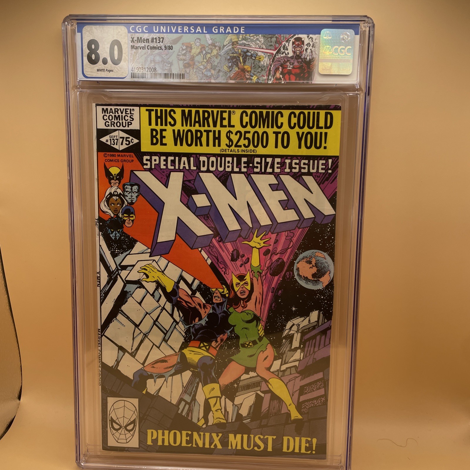 X-MEN 137 CGC 8.0 VF WHITE PAGES 1980 DEATH OF PHOENIX BYRNE ART - CLASSIC X-MEN 137 CGC 8.0 VF WHITE PAGES 1980 DEATH OF PHOENIX BYRNE ART - CLASSIC