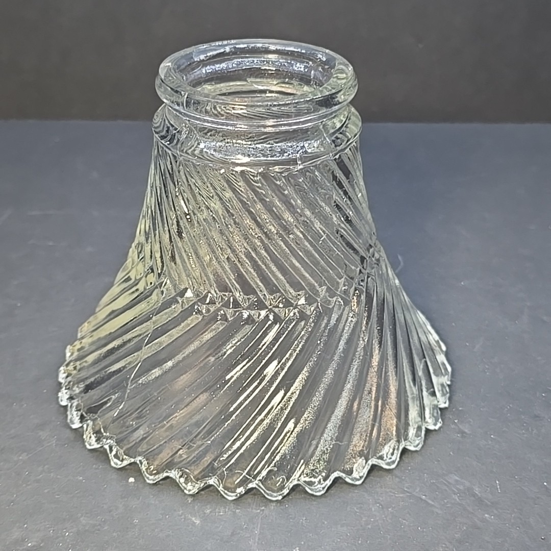 Vntg Small Ribbed Glass Shade 4 Vntg Small Ribbed Glass Shade 4