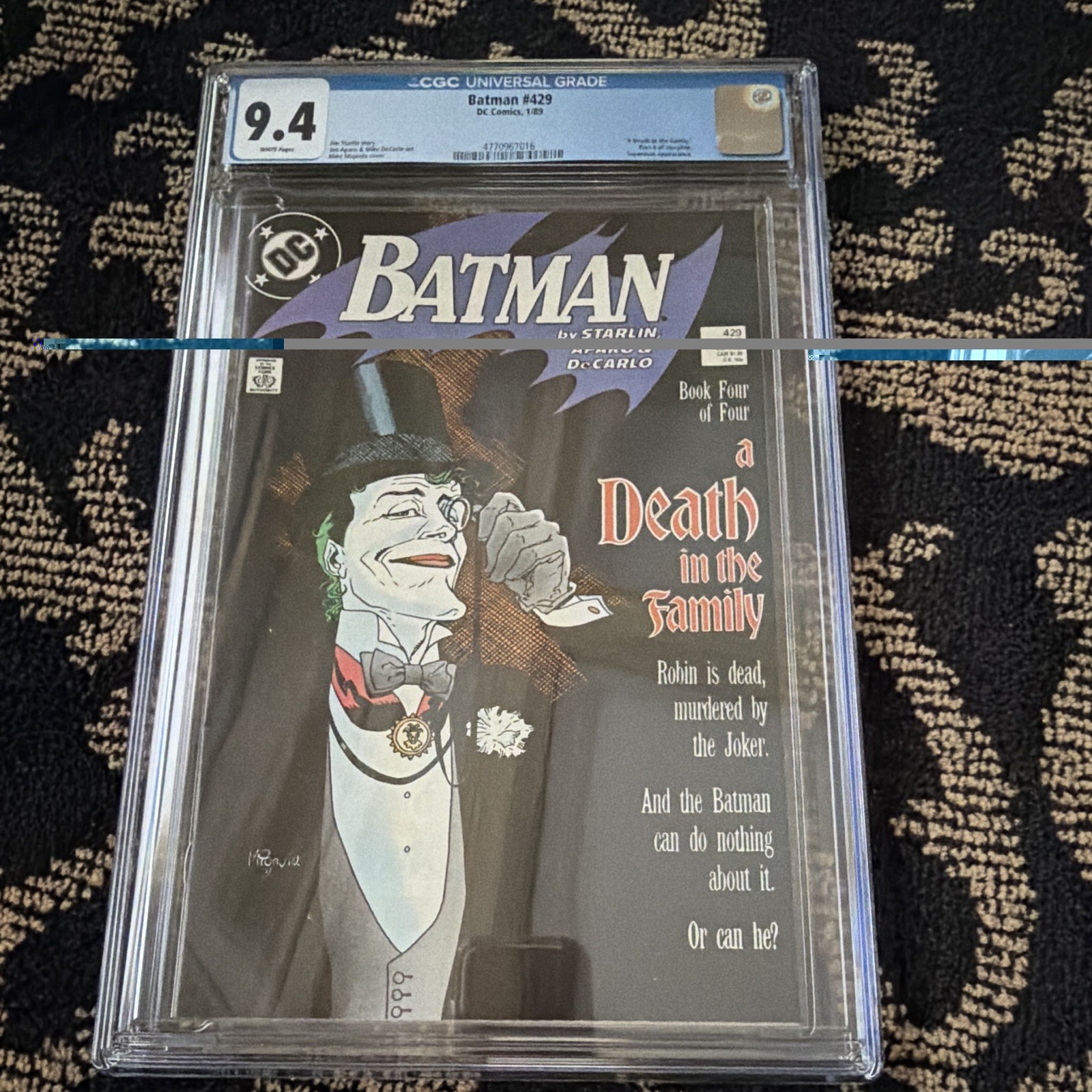 Batman #429 CGC 9.4 (1988) DC Comics A Death in the Family Joker Very Hot Batman #429 CGC 9.4 (1988) DC Comics A Death in the Family Joker Very Hot