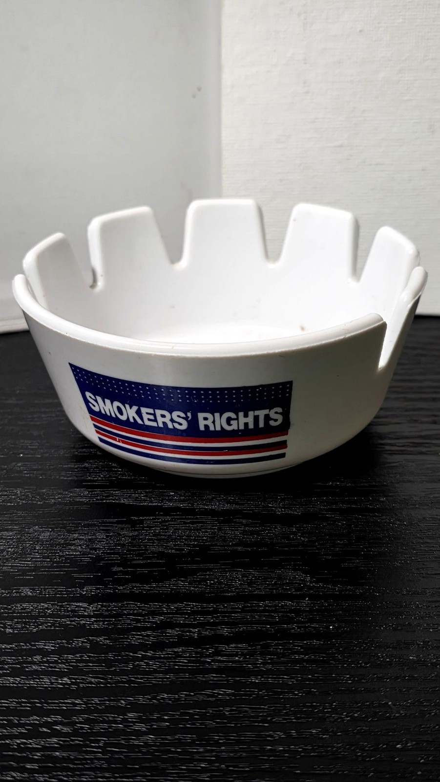 Vintage Tablecraft 263 Ashtray Smokers Rights White Melamine Restaurant Style