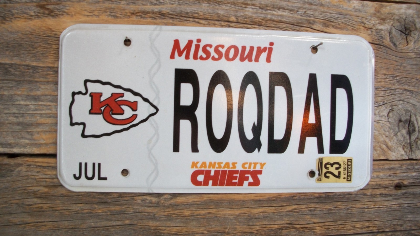 2023 Missouri NFL Kansas City Chiefs license plate Football DMV Issued Authentic