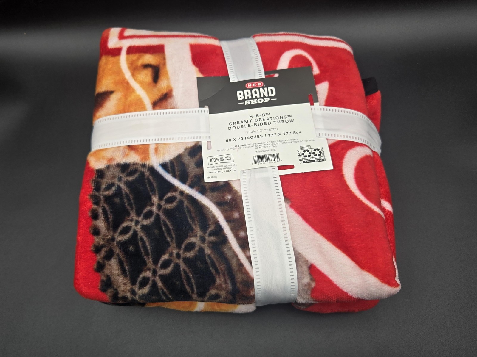 H-E-B Brand Shop Blanket Creamy Creations Ice Cream Double Sided Throw 50 X 70