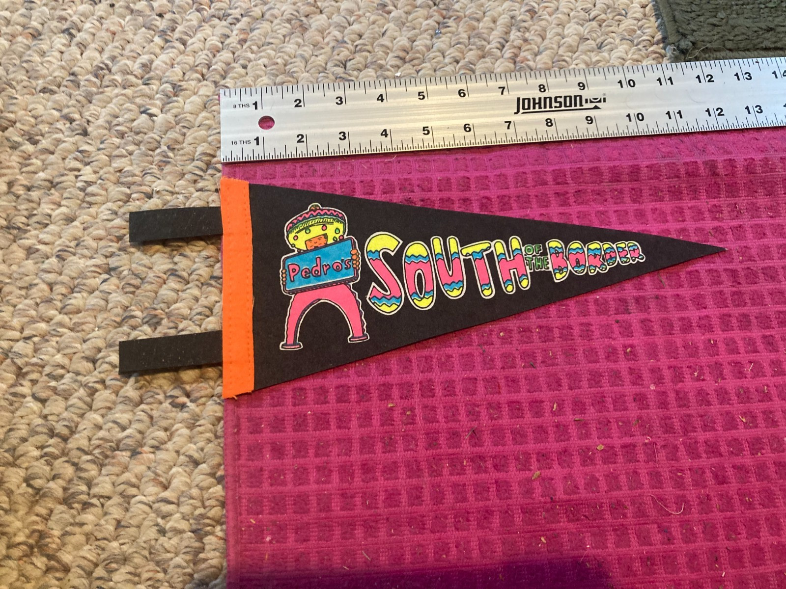 Vintage Pedro's South of the Border Pennant South Carolina COLORFUL - SHIP FAST