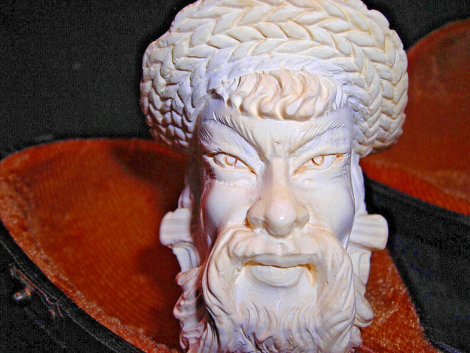 🔴UNSMOKED ARTIST ISMAIL OZEL MEERSCHAUM PIPE HAPPY WISE ORIENTAL MAN BEARDED