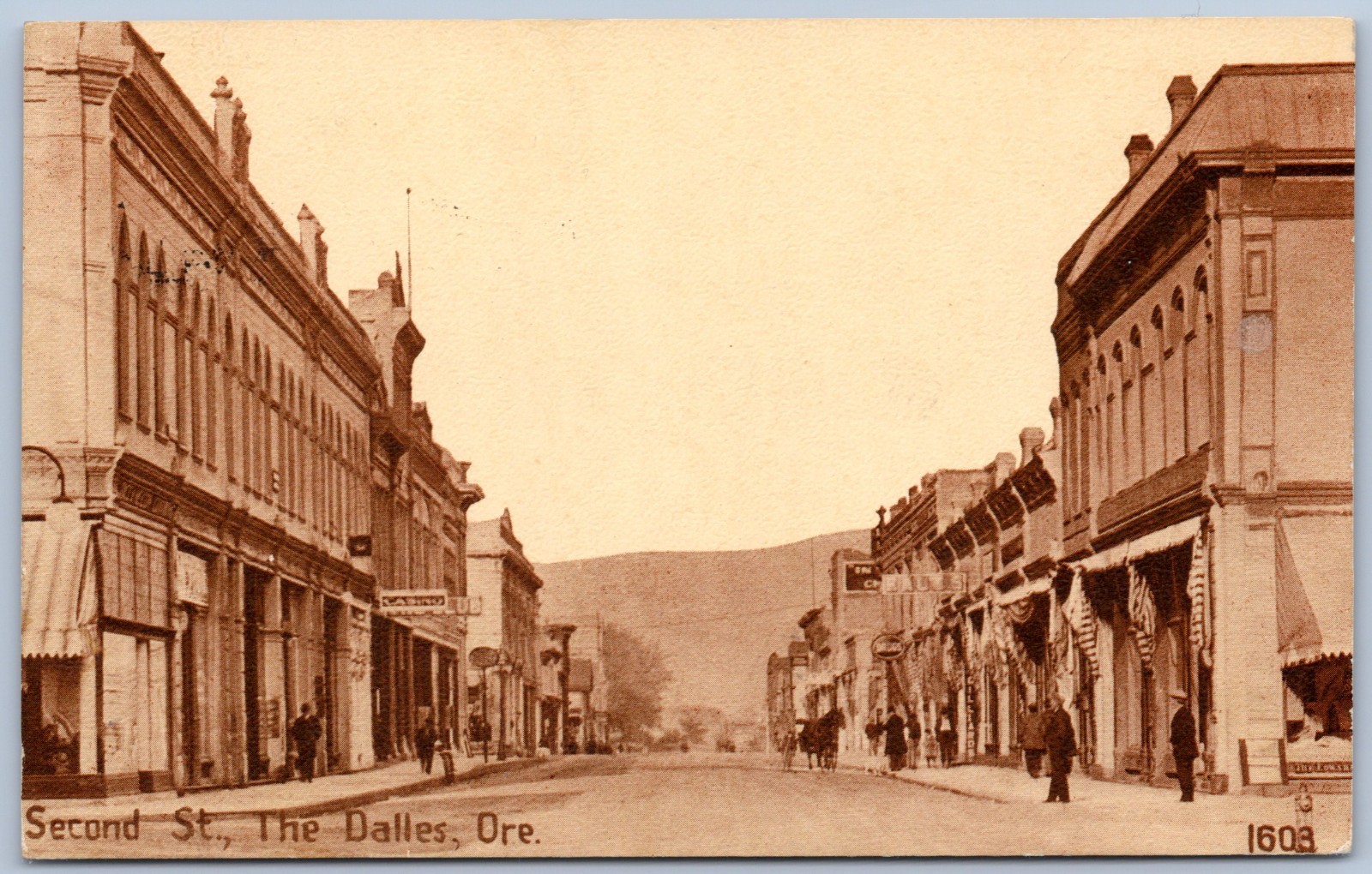 Postcard OR The Dalles Oregon Second Street Sepia OWR&N Railroad P19J Postcard OR The Dalles Oregon Second Street Sepia OWR&N Railroad P19J