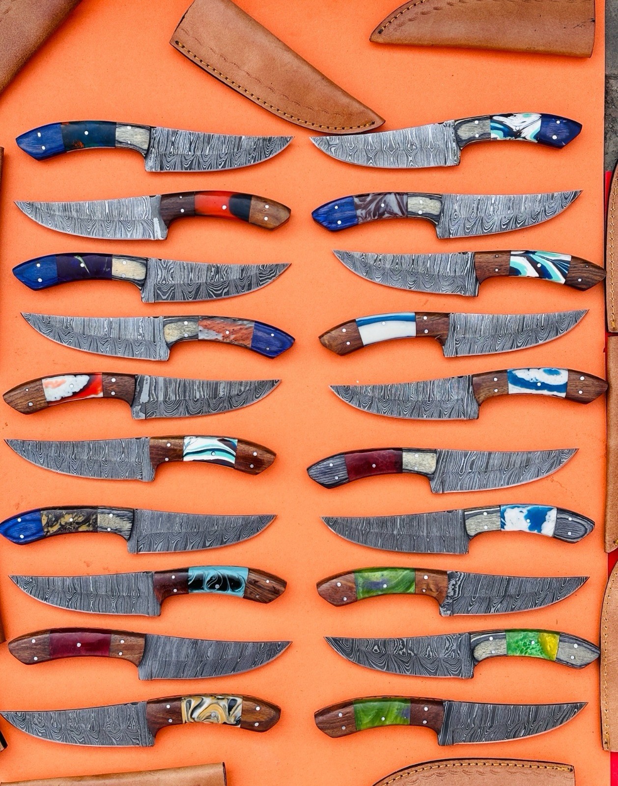 Lot of 100 HANDMADE DAMASCUS STEEL SKINNER HUNTING SURVIVAL KNIVES 9INCHESCustom