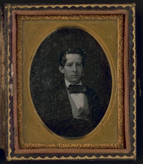 Photo:Rochester New York 1850s Unidentified Young Man Portrait Bowtie Vest