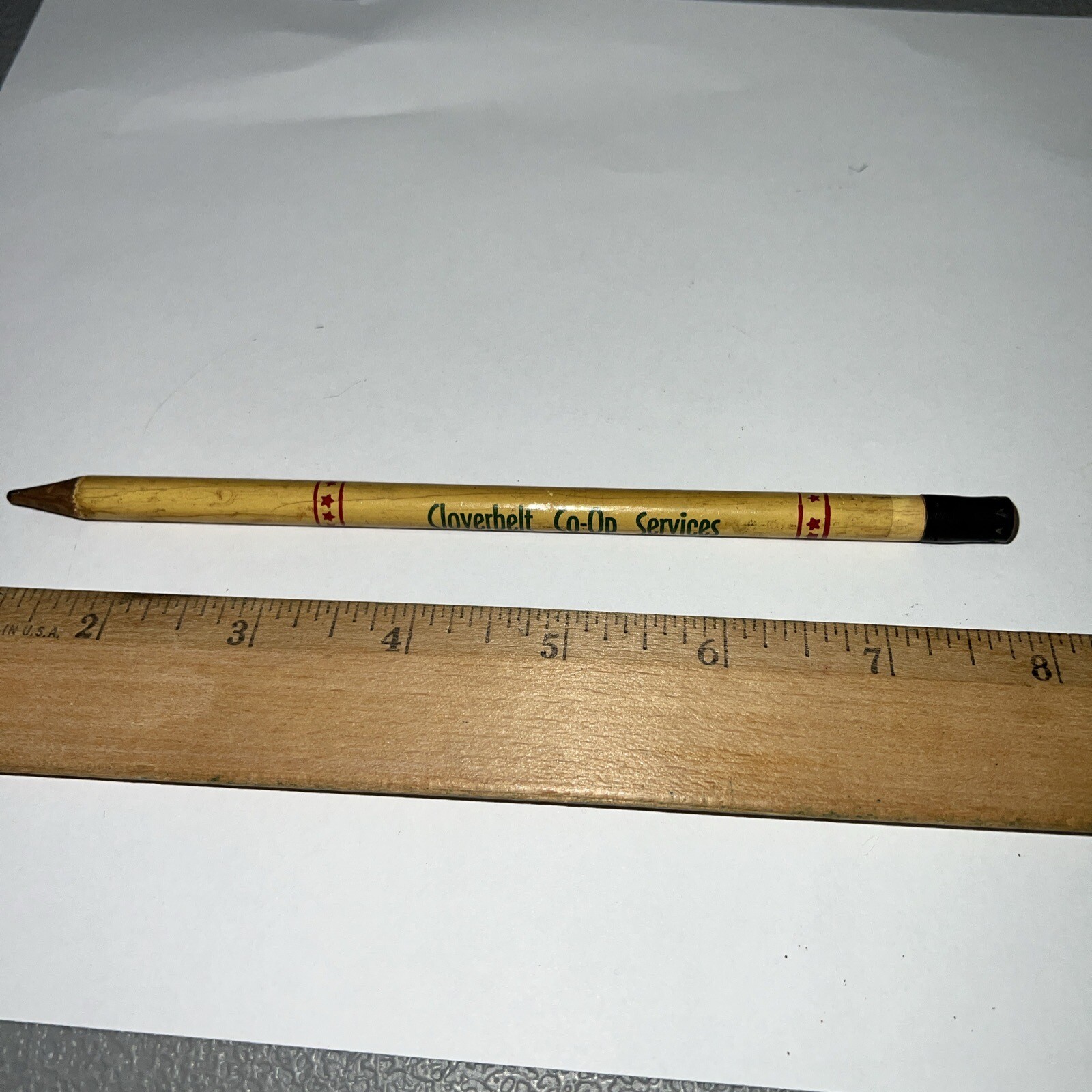 Wausau Wisconsin Cloverbelt Co-Op Gas Farm Groceries Pencil Advertising Vintage