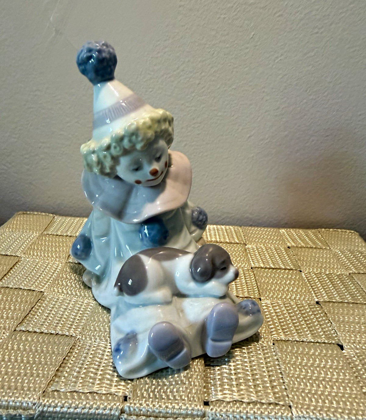 Lladró Pierrot Clown with Dog Porcelain Figurine 5277 Glossy Boxed