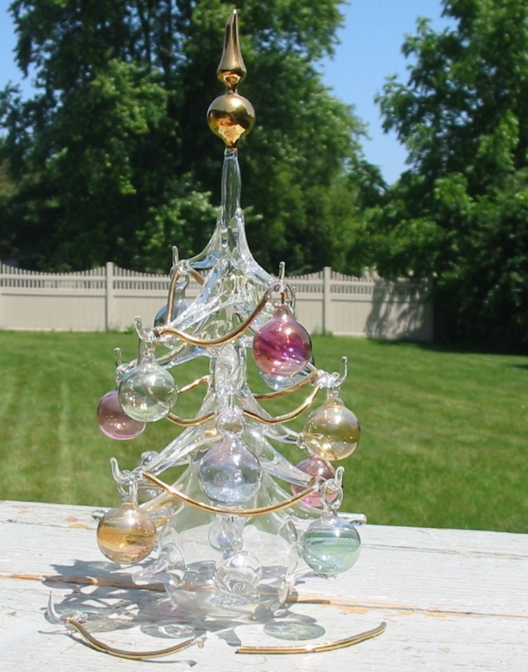 Vintage Parise Vetro of Italy Hand Blown Glass Christmas Tree 12 Ornaments READ