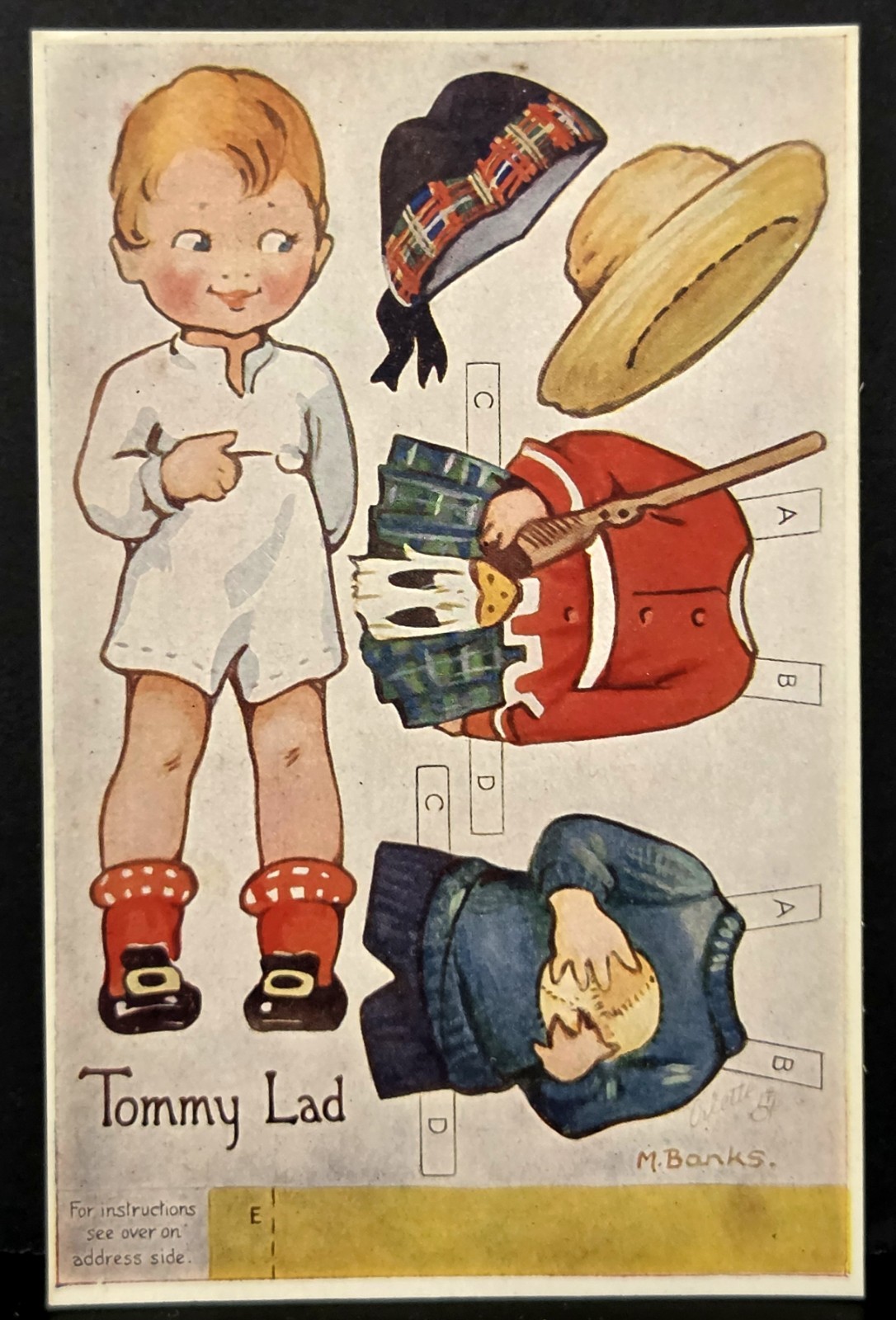 Vintage Tuck's Paper Doll Postcard 