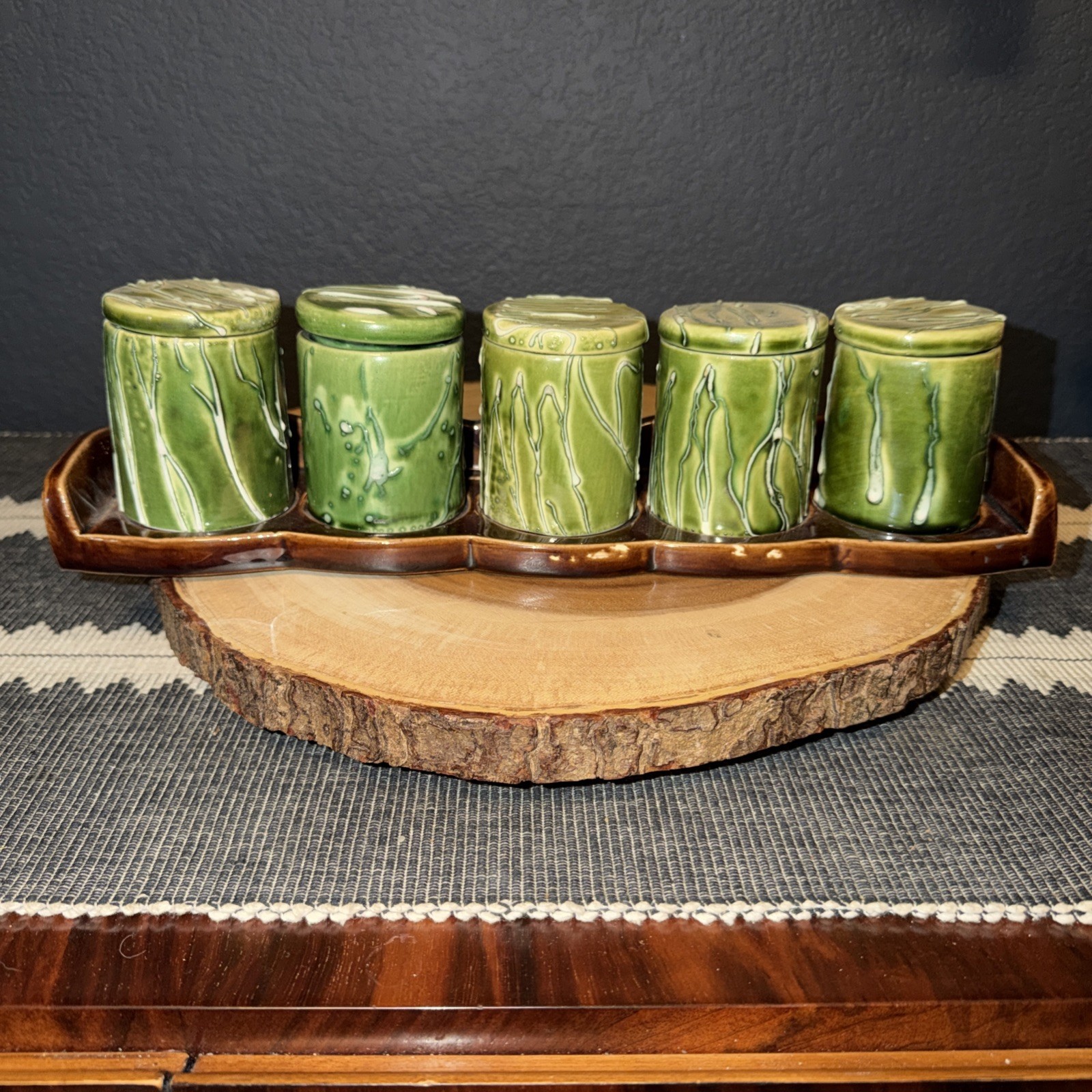 EUC VTG Laurentian Art Ware Made In Canada Spice/Catch All Hanging Ceramic Rack