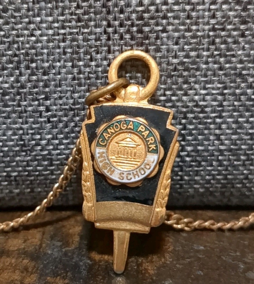 Vintage High School Jewelry Canoga Park, CA Senior Key on Chain Kay Jewelers  