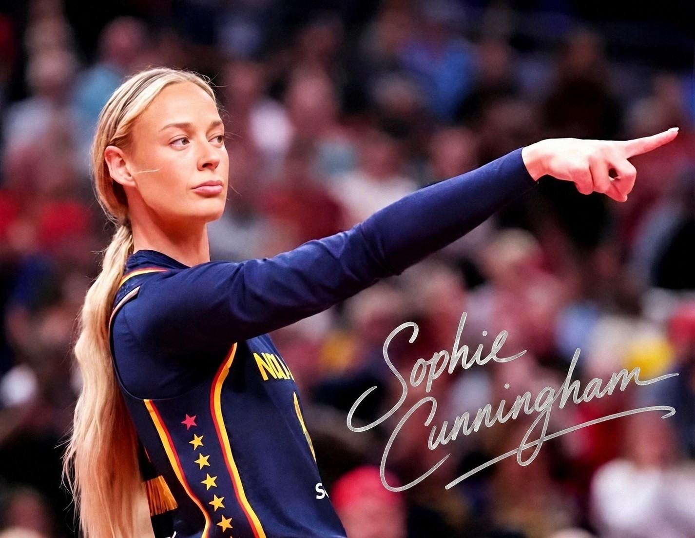 pt461 Sophie Cunningham Indiana Feaver Pointing Finger Signature 8x10 Photograph