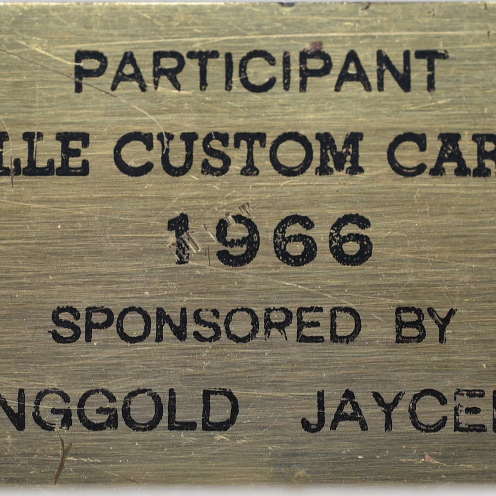 1966 Custom Car Show Danville Virginia Ringgold Jaycees Participant Plaque Metal 1966 Custom Car Show Danville Virginia Ringgold Jaycees Participant Plaque Metal