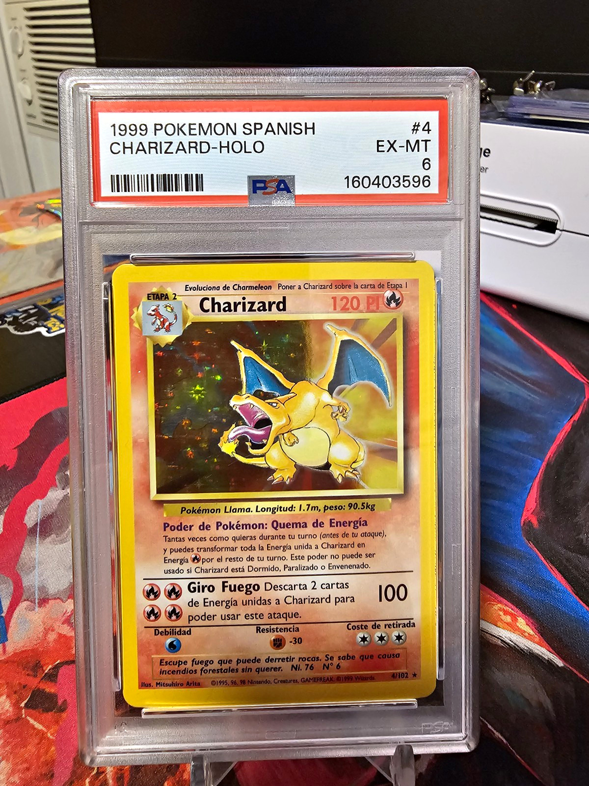 Pokémon Base Set Spanish Charizard Holo 4/102 PSA 6