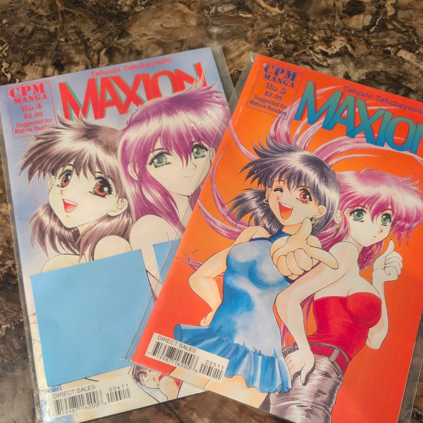 Maxion Manga Vol 4 and 5 - CPM Manga, 1990s vintage, Adults Only