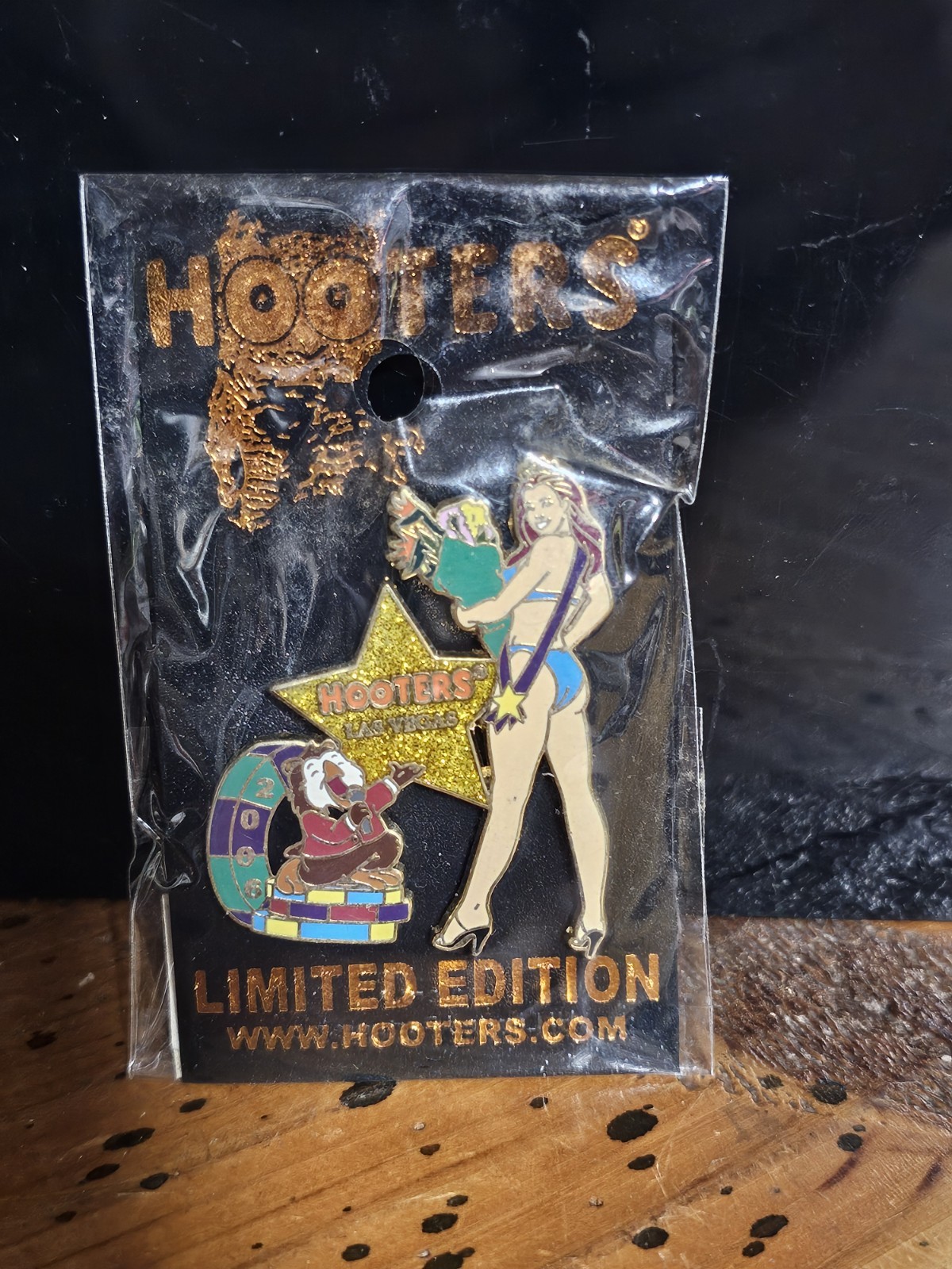 Hooters Enamel Pin Hat Lapel Lanyard Sexy Pinup Girl Las Vegas 2006